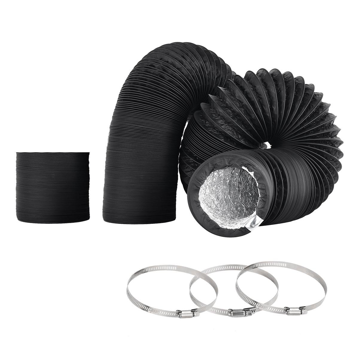 Conducto flexible de aluminio de 4/6 pulgadas, con protección de alta resistencia de 4 capas, 25 pies de longitud, adecuado para sistemas de calefacción, refrigeración, ventilación y extracción.