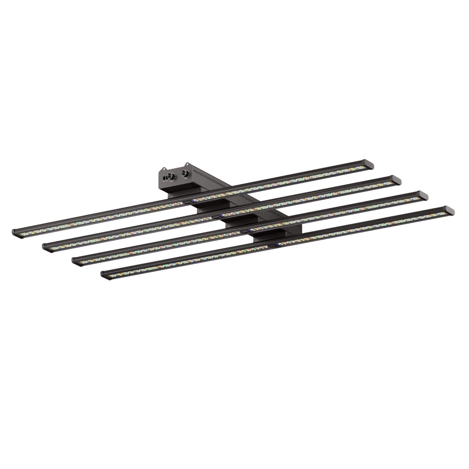 Lámpara LED para cultivo de 550 W | Espectro completo de 2,7 μmol/J | Lámpara de 3 barras regulable y controlable mediante aplicación, para plantas de interior de 5x5 pies y ciclo completo de crecimiento