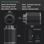6*12Inch Hydroponic Air Carbon Filter Australian Charcoal Odor Scrubber Reversible Flange Included - Imagen 6
