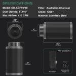 6*16Inch Hydroponic Air Carbon Filter Australian Charcoal Odor Scrubber Reversible Flange Included - Imagen 6
