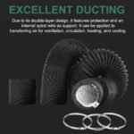 4/6inch flexible aluminum duct, heavy-duty 4-layer protection, 25 feet long, suitable for heating, cooling, ventilation and exhaust scenarios - Image 2