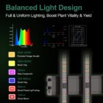 370W LED Grow Light | 2.6μmol/J Full Spectrum | App Control & Dimmable 3-Bar Lamp for 4x2ft Indoor Plants Full Cycle Growth - Image 2