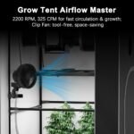 Smart 6 Inch Grow Tent Clip Fan with Durable EC Motor, Adjustable Speed & Oscillation, IP44 Weatherproof Quiet Hydroponics Cooling Fan - Image 2