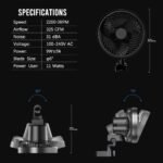 Smart 6 Inch Grow Tent Clip Fan with Durable EC Motor, Adjustable Speed & Oscillation, IP44 Weatherproof Quiet Hydroponics Cooling Fan - Image 6