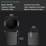 Reusable 5 Gallon Aeration Grow Bags Nonwoven Fabric Pots with Multi-Purpose Rings for All Garden Plants - Image 6