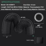 4/6inch flexible aluminum duct, heavy-duty 4-layer protection, 25 feet long, suitable for heating, cooling, ventilation and exhaust scenarios - Image 6