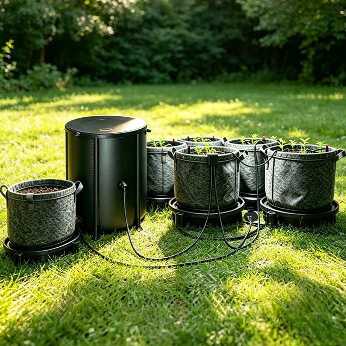 浇灌 - 副本 Hassle-Free Auto Plant Watering System | 13 Gallon Drip Irrigation Kit with 25W Pump, Low Water Detection for Grow Tents and Outdoor Lawns - Image 1